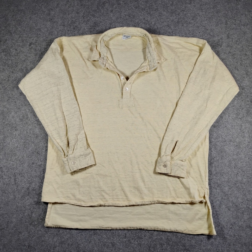 CP Shades San Francisco Mens Small‎ Yellow Cotton Long Sleeve Rugby Henley Shirt